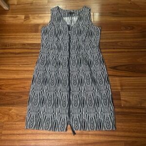 Lane Bryant Sleeveless Dress Black White‎ Print Zip Front Plus Size 18